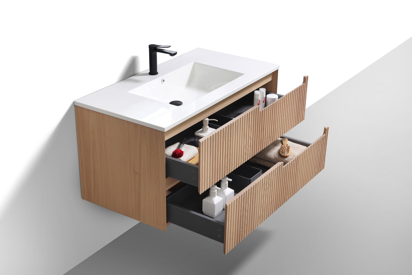 40'' Fiore Modern Wall Mount Bathroom Vanity OAKWOOD