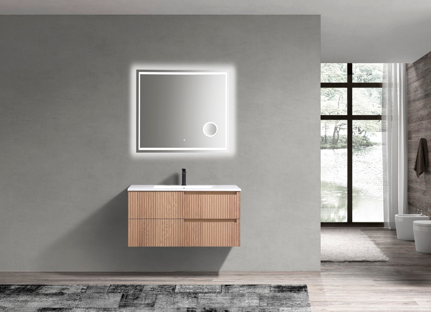 40'' Fiore Modern Wall Mount Bathroom Vanity OAKWOOD