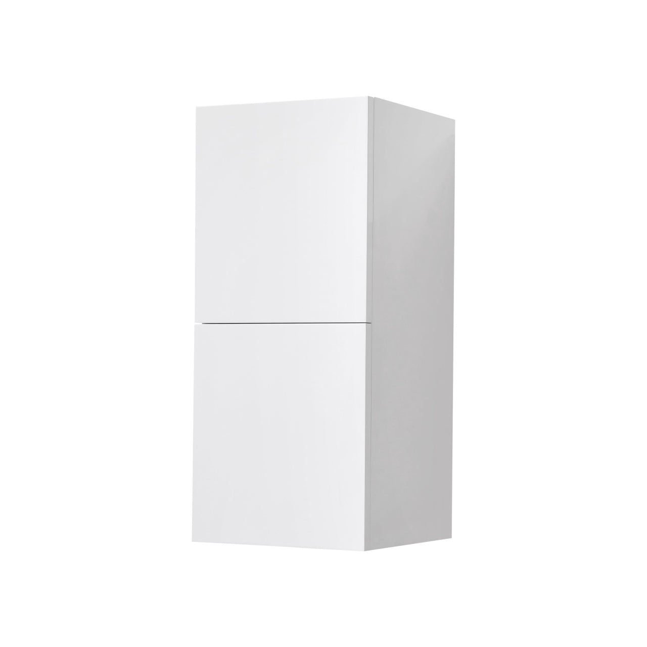 Bathroom Acrylic High Gloss White Linen Side Cabinet w/ 2 Storage Areas