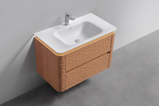 36'' Lumi Modern Wall Mount Bathroom Vanity -OAKWOOD - Restock ETA Mid Sept