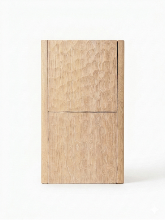 Lumi Bathroom Linen Side Cabinet w/ 2 Storage Areas - Oak Wood