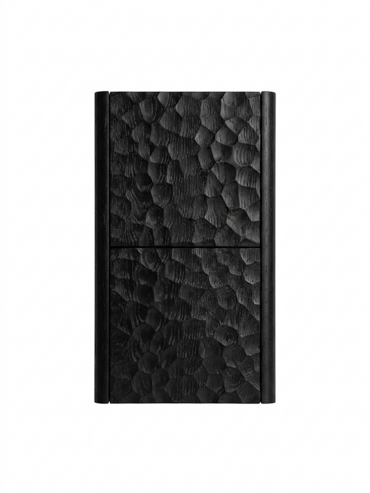 Lumi Bathroom Linen Side Cabinet w/ 2 Storage Areas - True Black