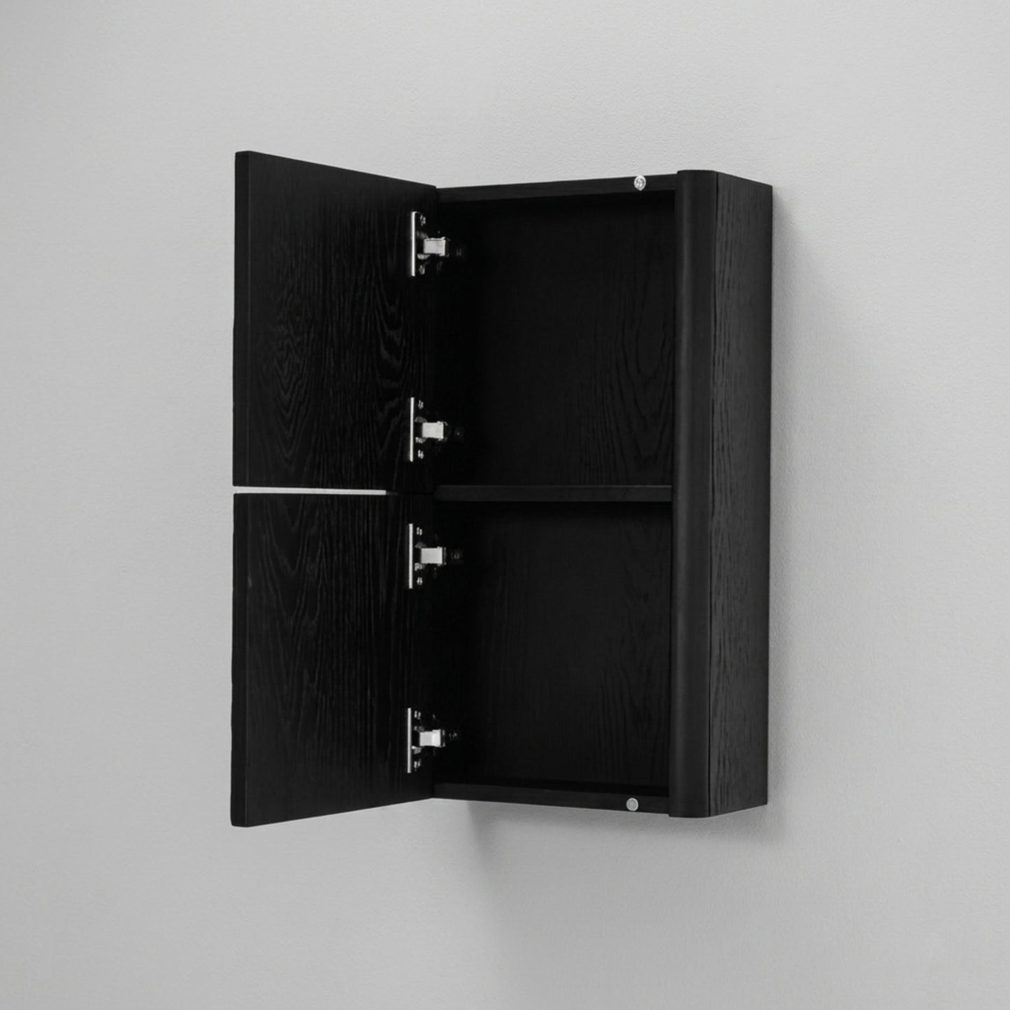 Lumi Bathroom Linen Side Cabinet w/ 2 Storage Areas - True Black