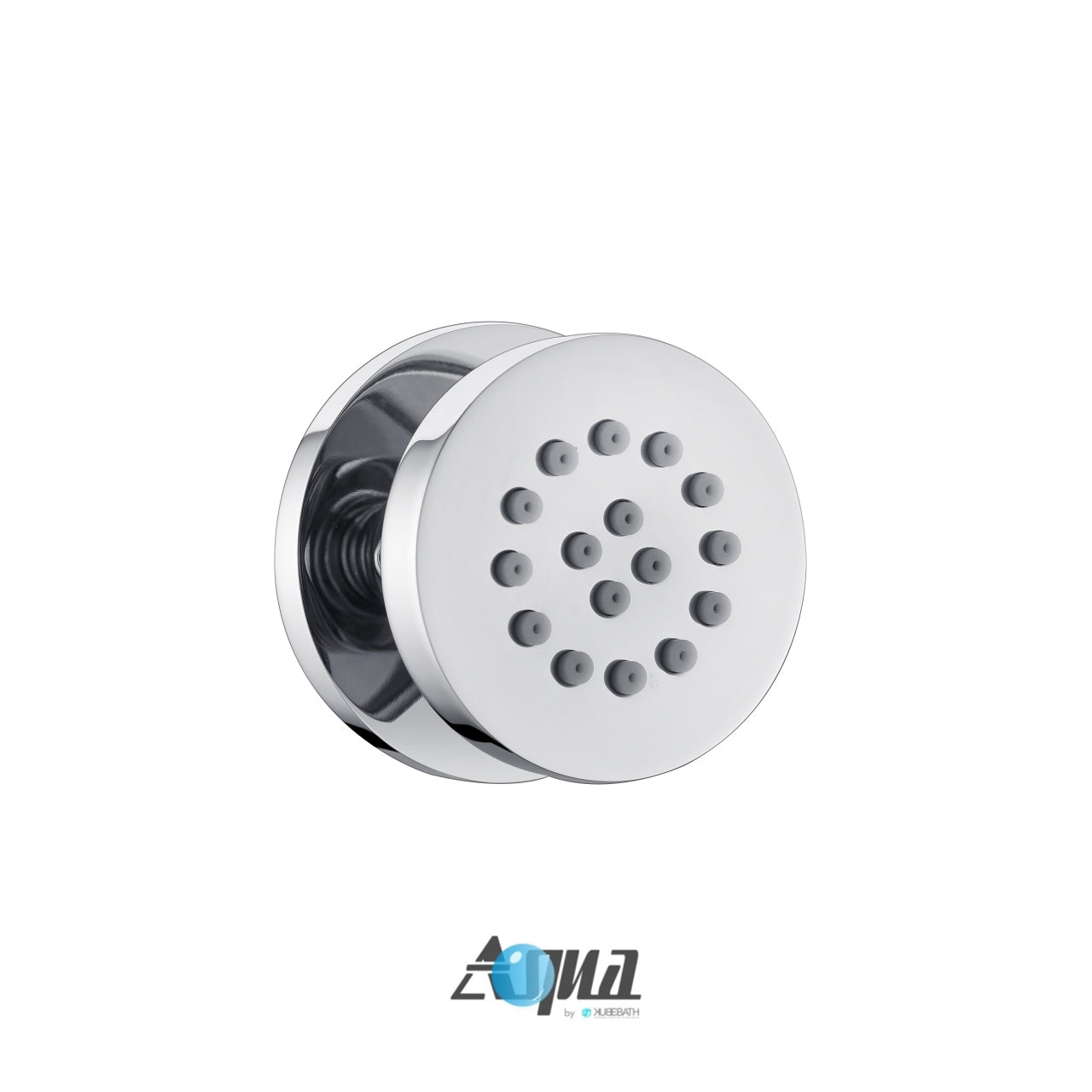 Aqua RONDO Chrome Brass Shower Set w/ 8" Round Rain Shower and 4 Body Jets