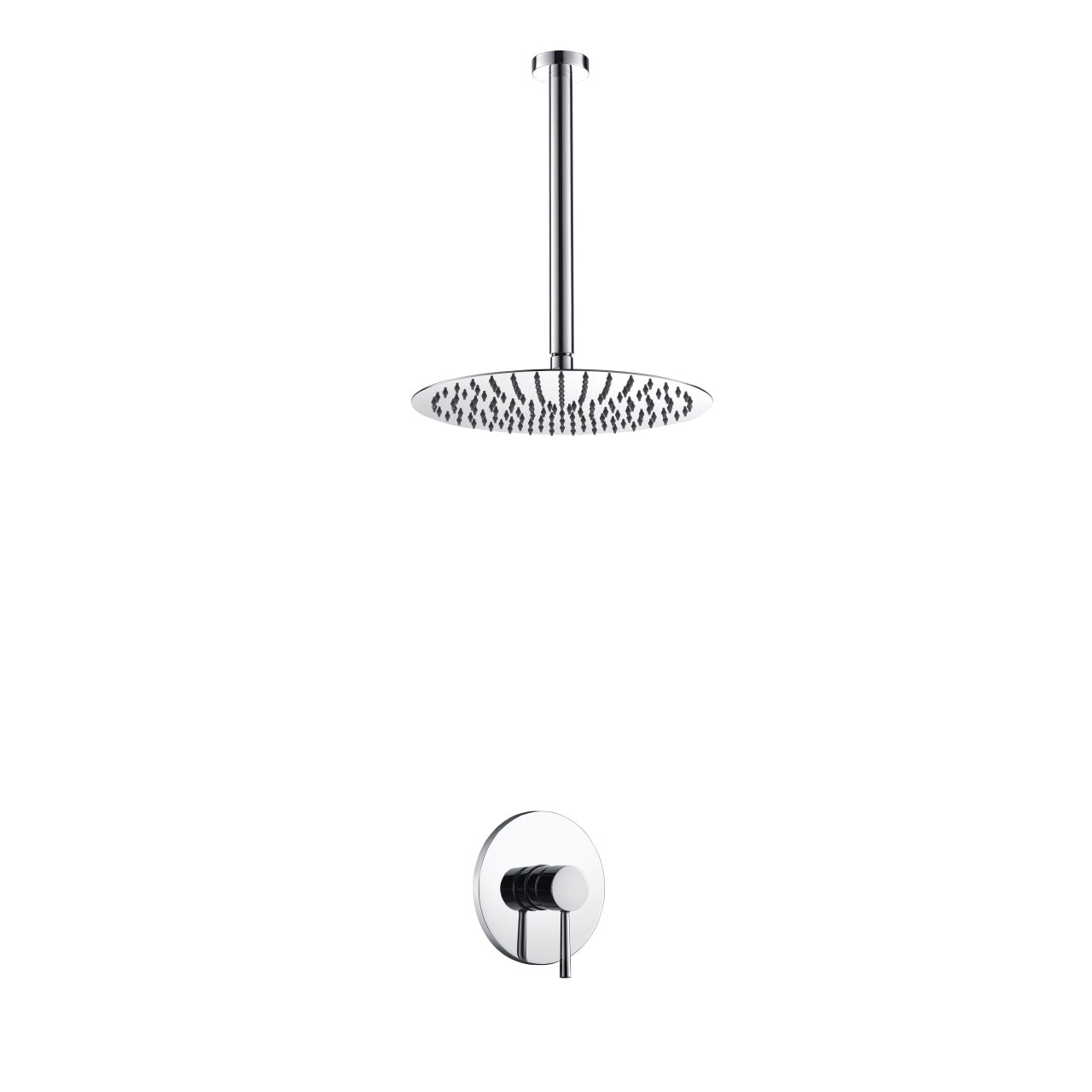 Aqua Rondo Shower Set w/ Ceiling Mount 12" Rain Shower Head