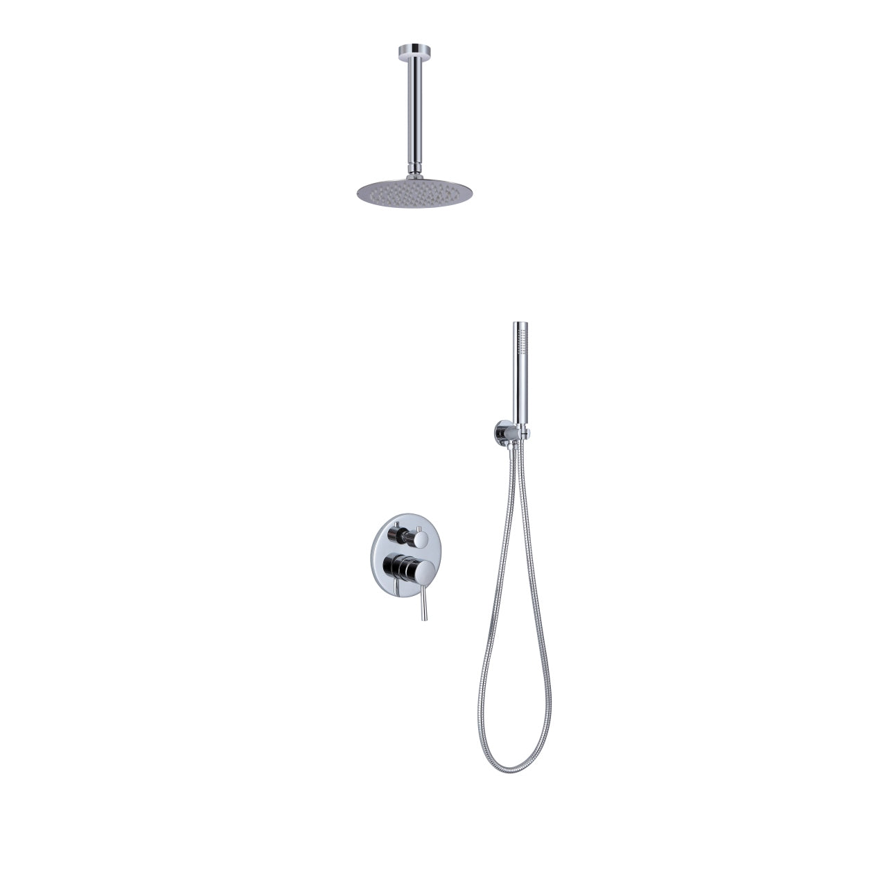 Aqua Rondo Shower Set w/ 8" Ceiling Mount Square Rain Shower and Handheld