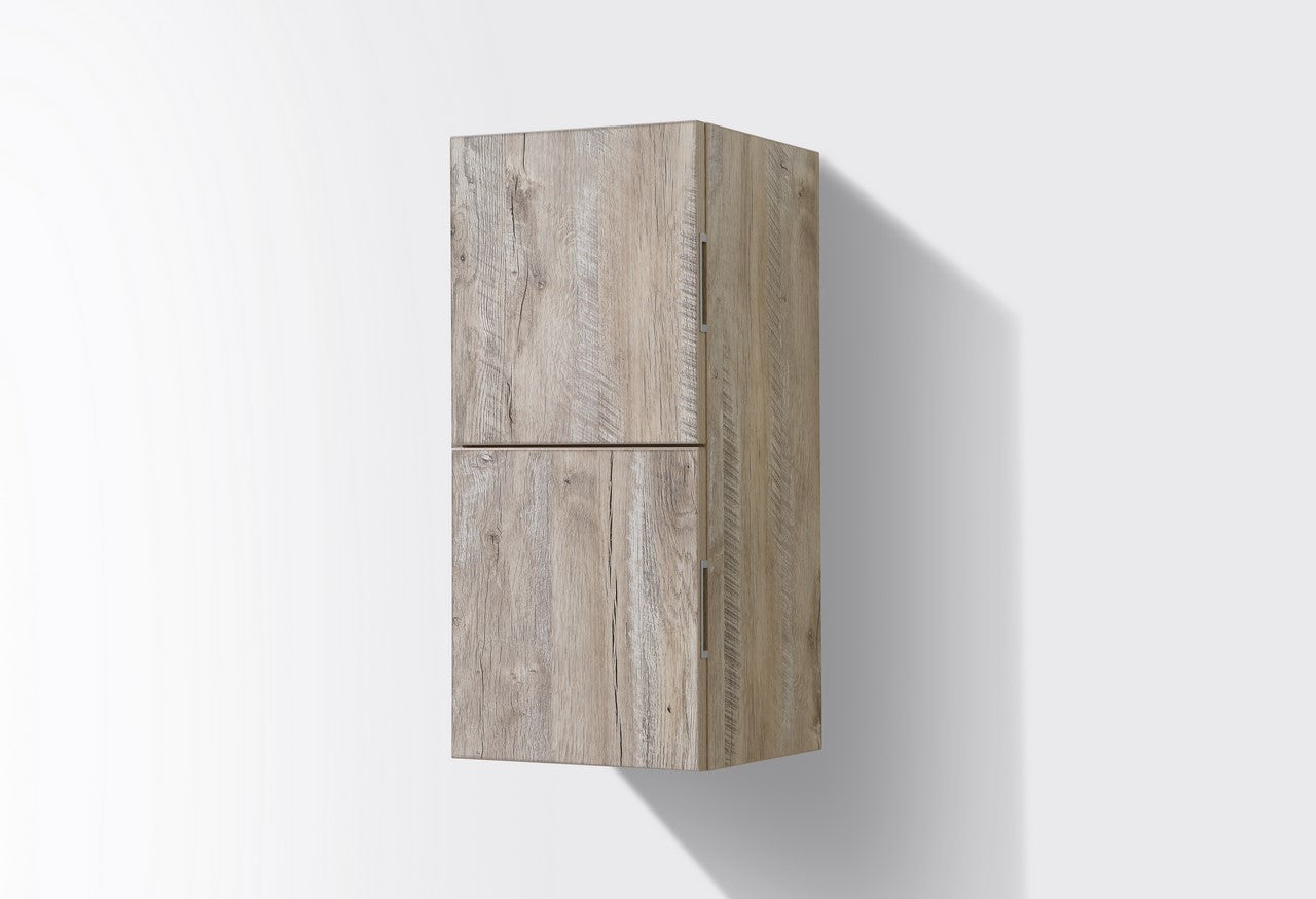 Bathroom Nature Wood Linen Side Cabinet w/ 2 Storage Areas