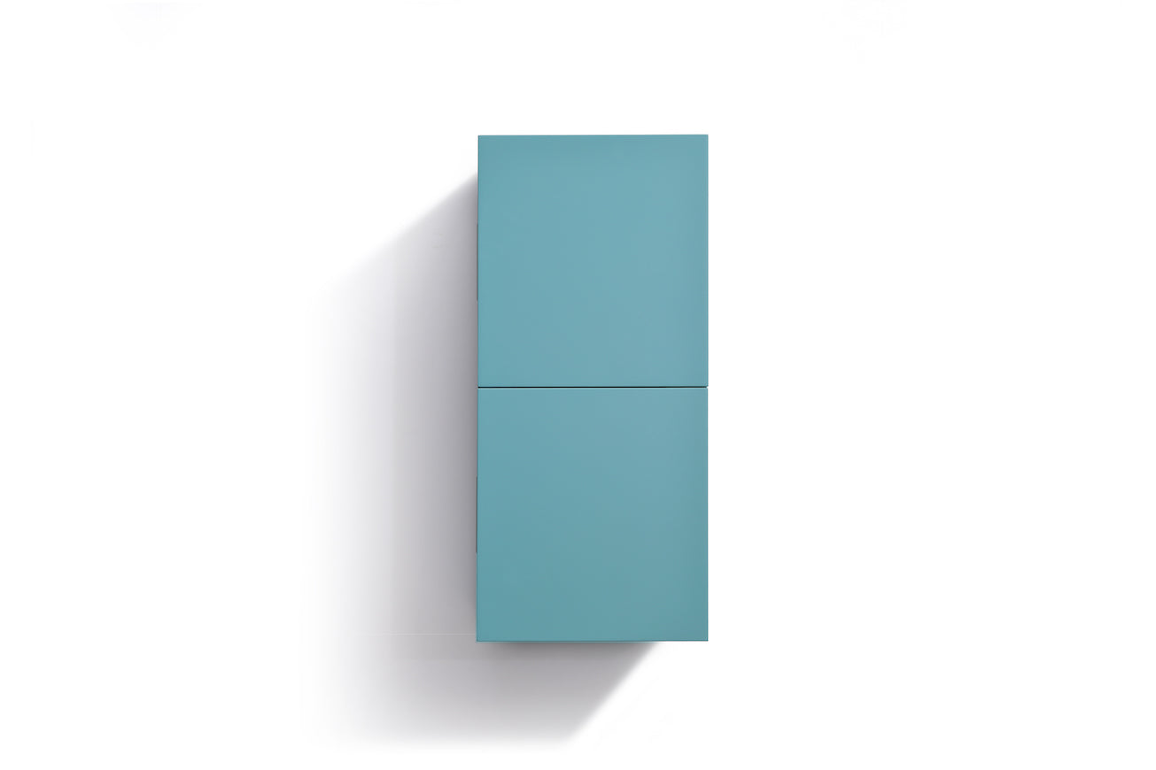 Bathroom Teal Green Linen Side Cabinet w/ 2 Storage Areas