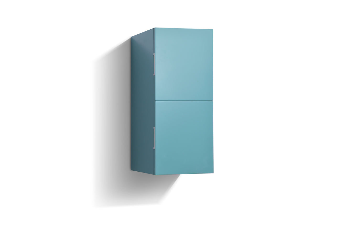 Bathroom Teal Green Linen Side Cabinet w/ 2 Storage Areas