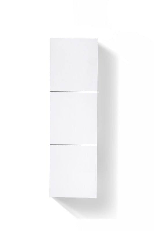 Bliss High Gloss White Bathroom Linen Cabinet w/ 3 Large Storage Areas
