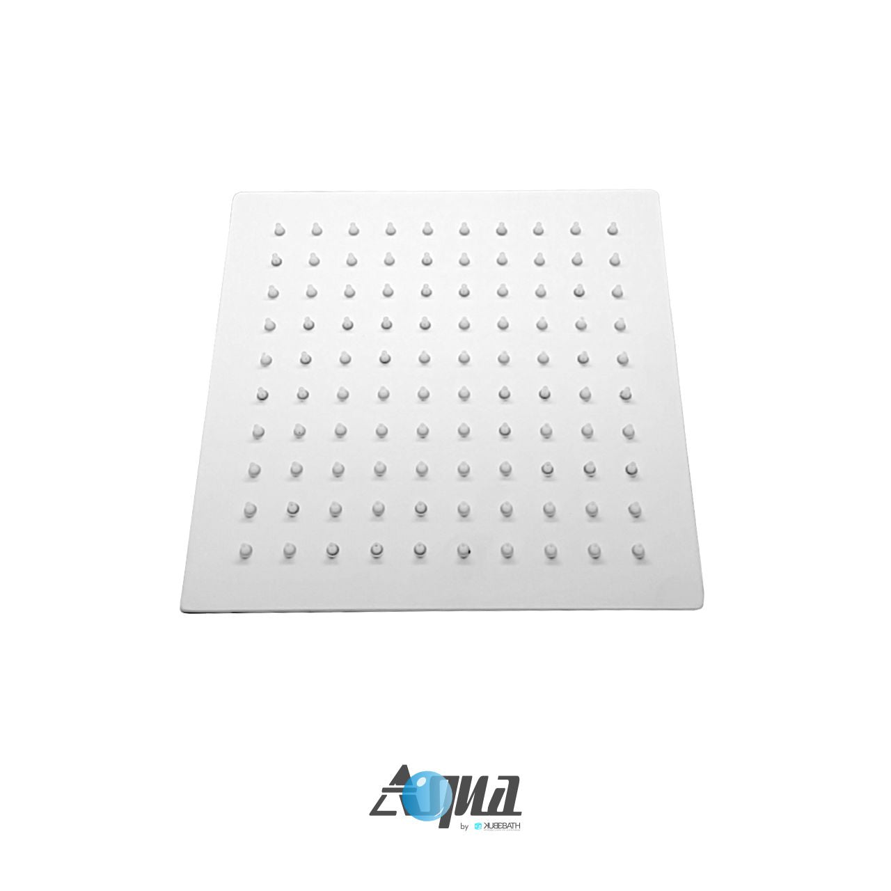 Aqua Piazza by KubeBath 8" Super Slim Square Rain Shower Head Matte White Finish