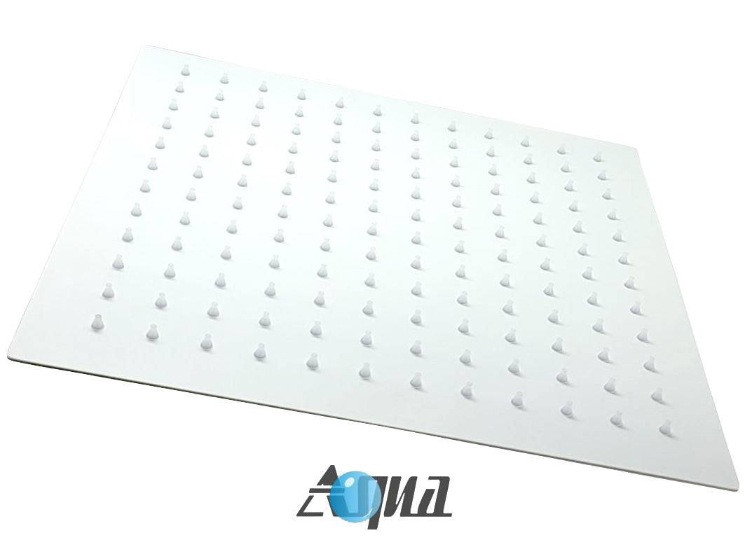 Aqua Piazza White Shower Set w/ 12" Square Rain Shower Head