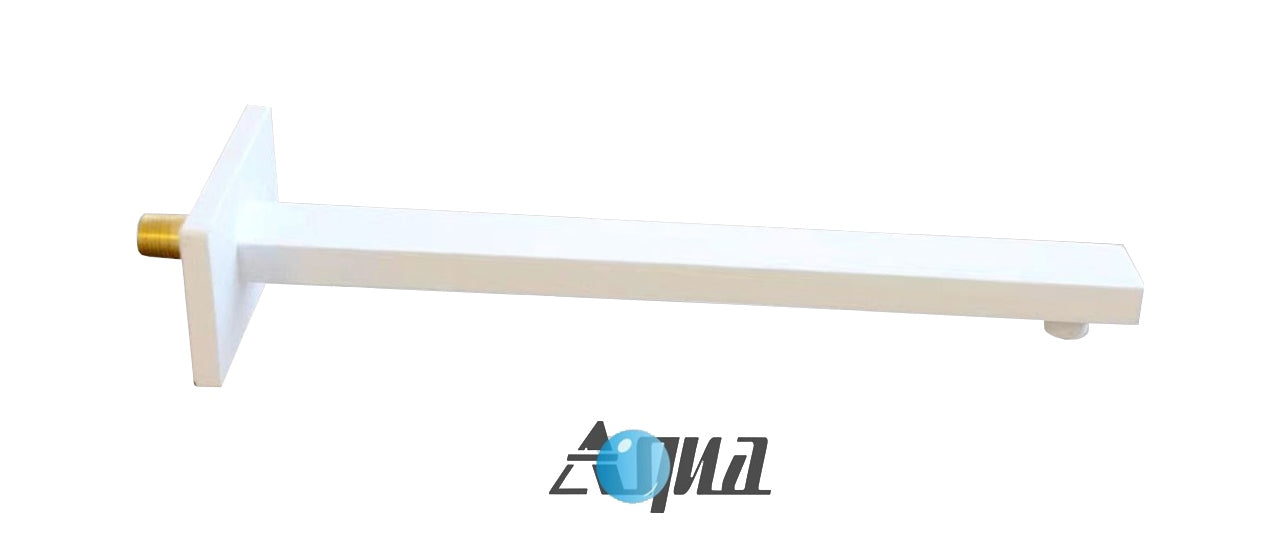 Aqua Piazza White Shower Set w/ 8" Square Rain Shower Head