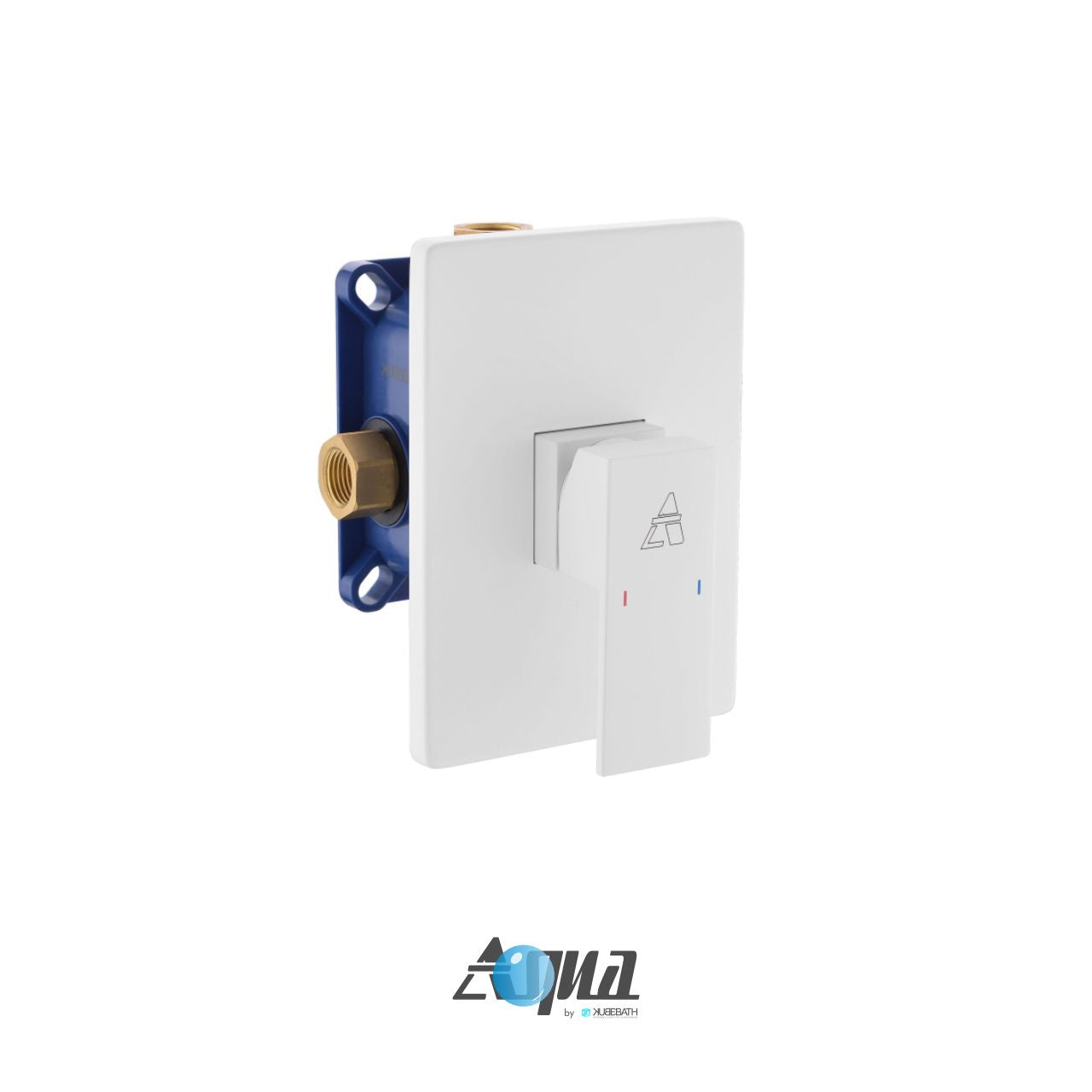 Aqua Piazza by KubeBath 1-Way Rough-In Valve With Cover Plate, Handle Matte White