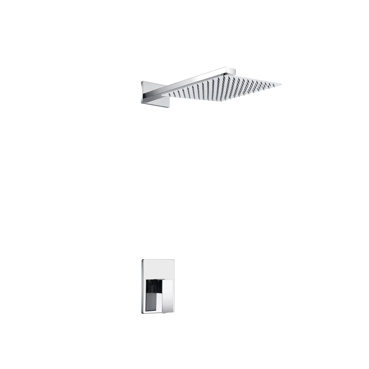 Aqua Piazza Brass Shower Set w/ 8" Square Rain Shower Head