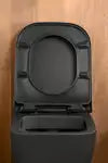 Duravit HAPPY Wall-Mounted Toilet Bowl w/ Soft Close Seat and Cover Matte Black