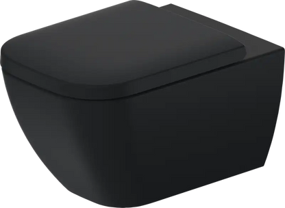 Duravit HAPPY Wall-Mounted Toilet Bowl w/ Soft Close Seat and Cover Matte Black