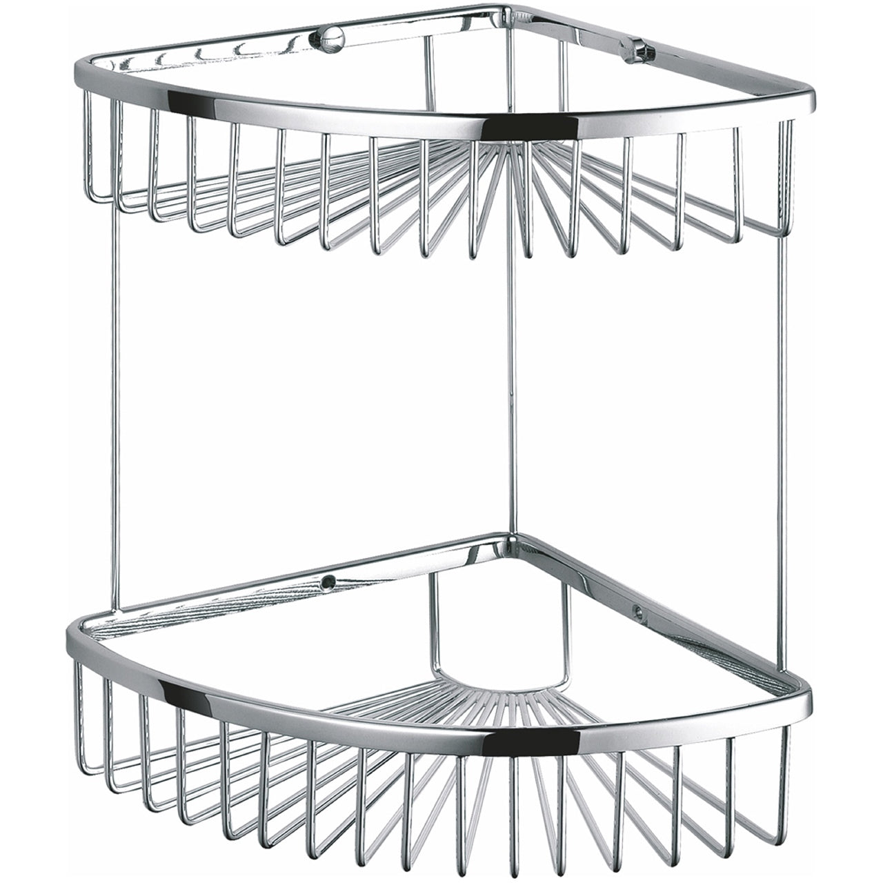 Kube Double Tier Corner Wire Basket Chrome