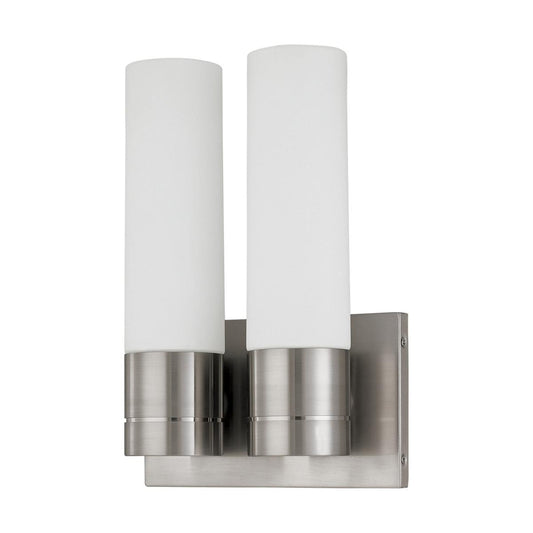 Nuvo Lighting 60-2938 Link 2-Light (Twin) Tube Wall Sconce with White Glass