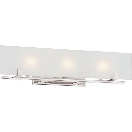 NUVO 60-5177 Lynne 3-Light Polished Nickel Halogen Vanity Light Fixture with Frosted Glass
