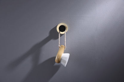 Aqua RONDO Single Robe Hook - Brushed Gold & Black