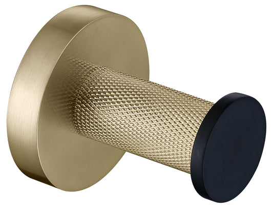 Aqua RONDO Single Robe Hook - Brushed Gold & Black