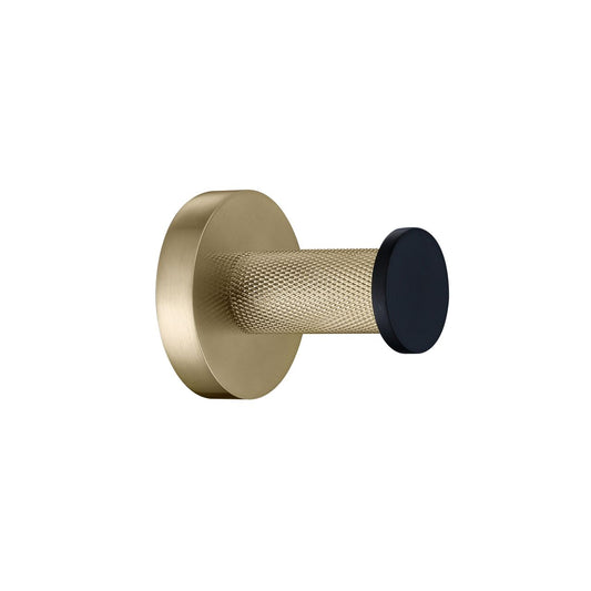 Aqua RONDO Single Robe Hook - Brushed Gold & Black