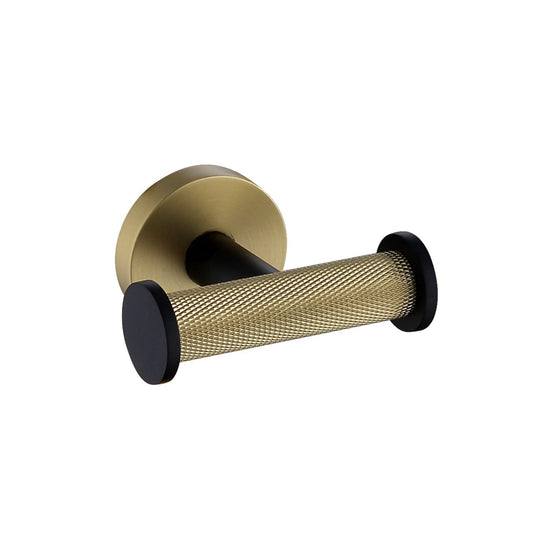 Aqua RONDO Double Robe Hook - Brushed Gold & Black