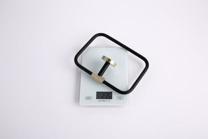 Aqua Rondo Towel Ring - Brushed Gold & Black