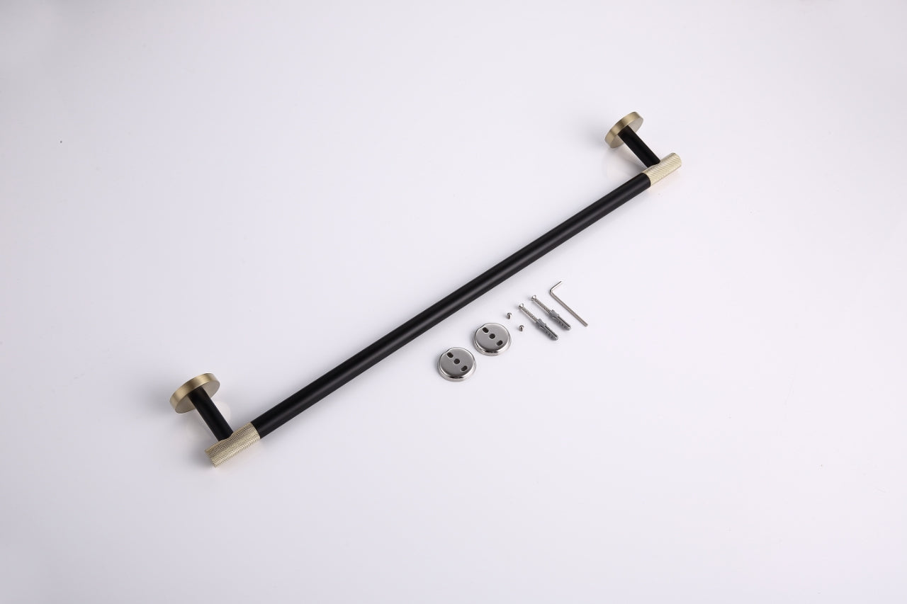 Aqua Rondo Towel Bar - Brushed Gold & Black