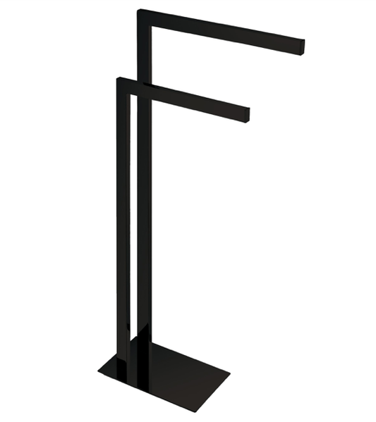 Aqua Piazza by KubeBath Free Standing Towel Rack Black