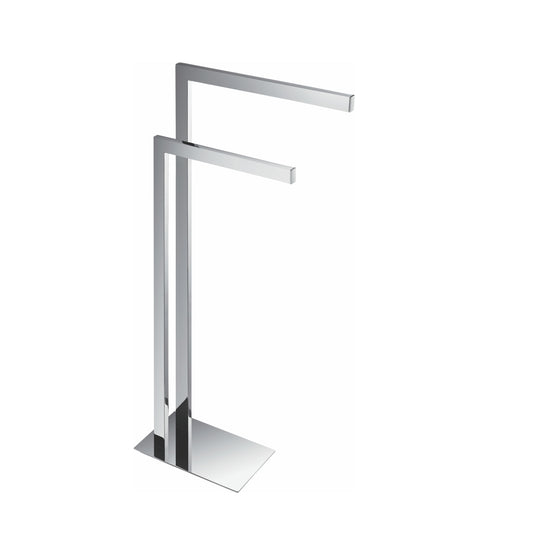 Aqua Piazza by KubeBath Free Standing Towel Rack Chrome