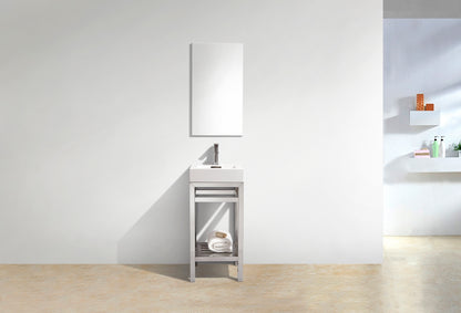 Kube Cisco 16" Stainless Steel Console w/ White Acrylic Sink Chrome