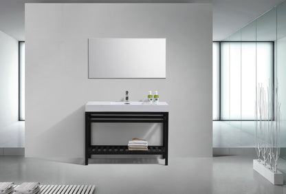 Kube Cisco 48" Stainless Steel Console w/ White Acrylic Sink Matte Black