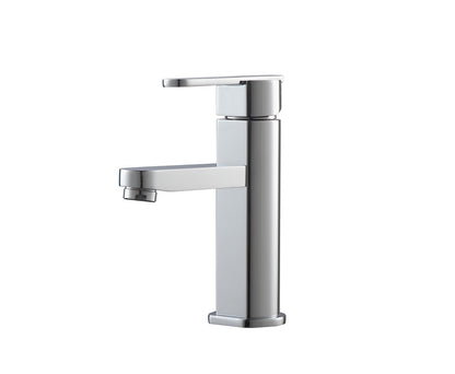 Aqua Rondo Single Hole Mount Bathroom Vanity Faucet Chrome