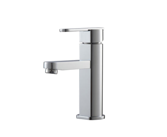 Aqua Rondo Single Hole Mount Bathroom Vanity Faucet Chrome