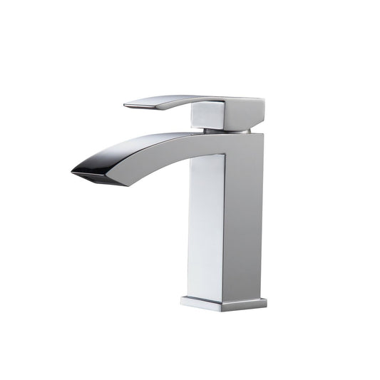 Aqua Balzo Single Lever Wide Spread Bathroom Vanity Faucet Chrome