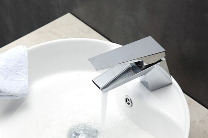 Aqua Siza Single Lever Modern Bathroom Vanity Faucet Chrome