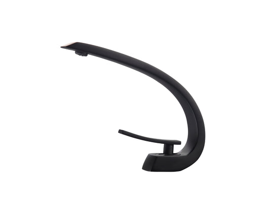 Aqua Arcco Single Lever Wide Spread Bathroom Vanity Faucet Black