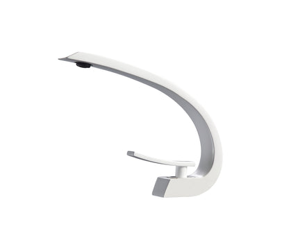 Aqua Arcco Single Lever Wide Spread Bathroom Vanity Faucet White
