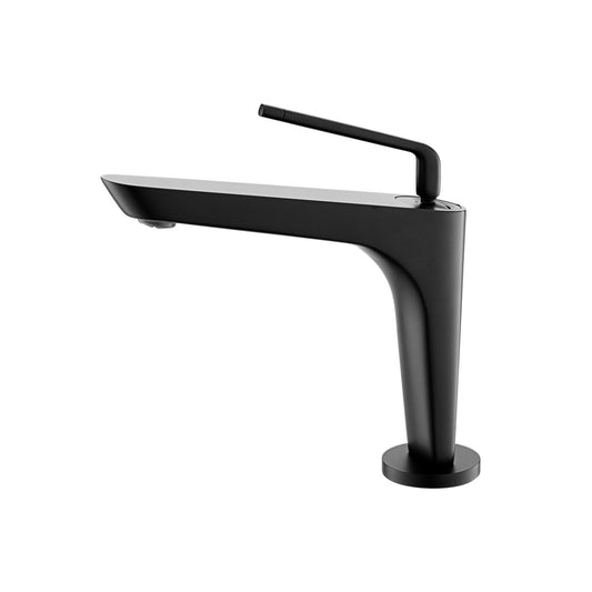 Aqua Saggio by KubeBath Single Lever Bathroom Vanity Faucet Black