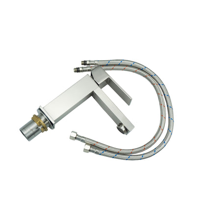 Aqua Kubo by KubeBath Single Lever Bathroom Vanity Faucet Brushed Nickel