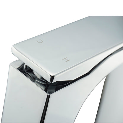 Aqua Cascata by KubeBath Single Lever Bathroom Vanity Faucet Chrome