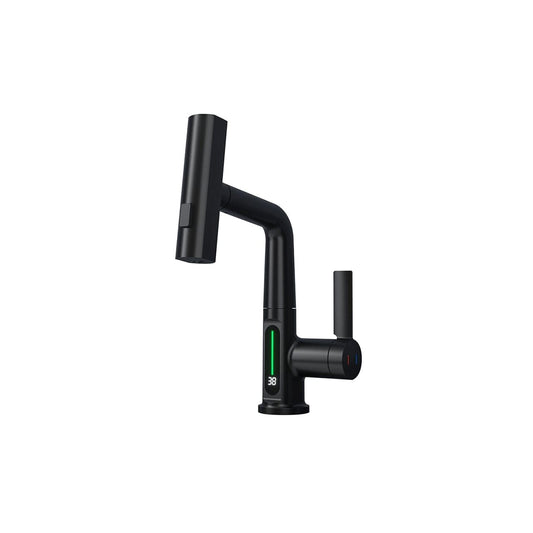 Aqua Klein Single Lever Temperature Digital Display Faucet Matte Black