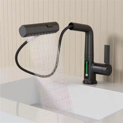 Aqua Klein Single Lever Temperature Digital Display Faucet Matte Black