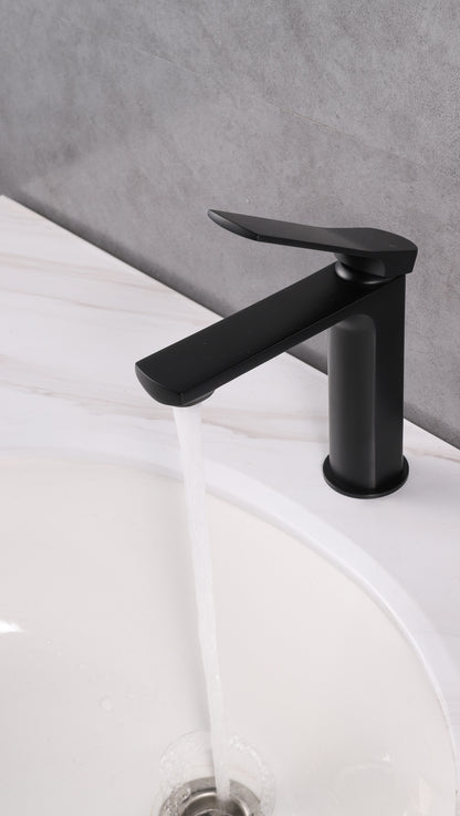 Aqua Balli Single Lever Bathroom Vanity Faucet Matte Black