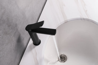 Aqua Balli Single Lever Bathroom Vanity Faucet Matte Black