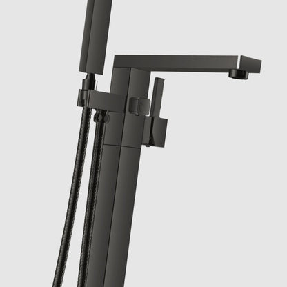Aqua Squadra Floor Mounted Soker Tub Faucet Black - Restock ETA Mid Sept