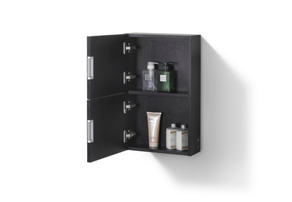 Bathroom Linen Side Cabinet w/ 2 Storage Areas Black