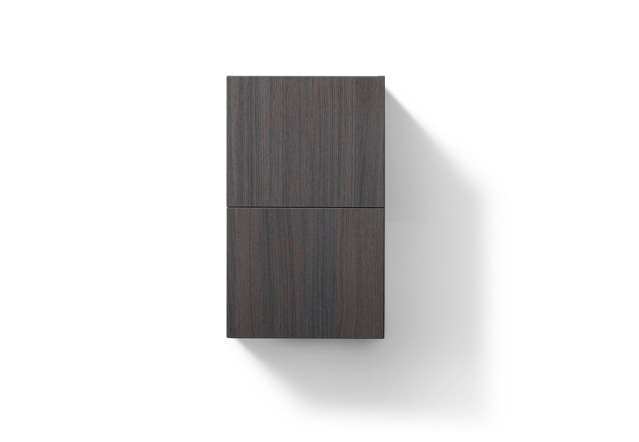 Bathroom Linen Side Cabinet w/ 2 Storage Areas Gray Oak